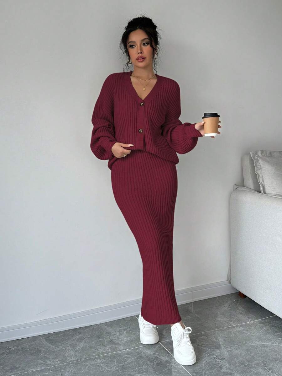 Basma Cardigan Skirt Set