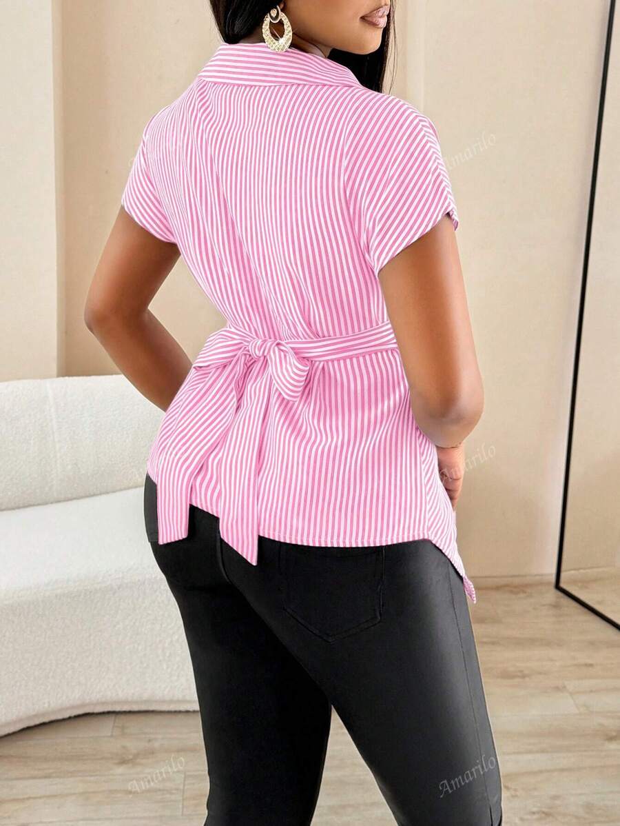 Elara Cross-Button Shirt