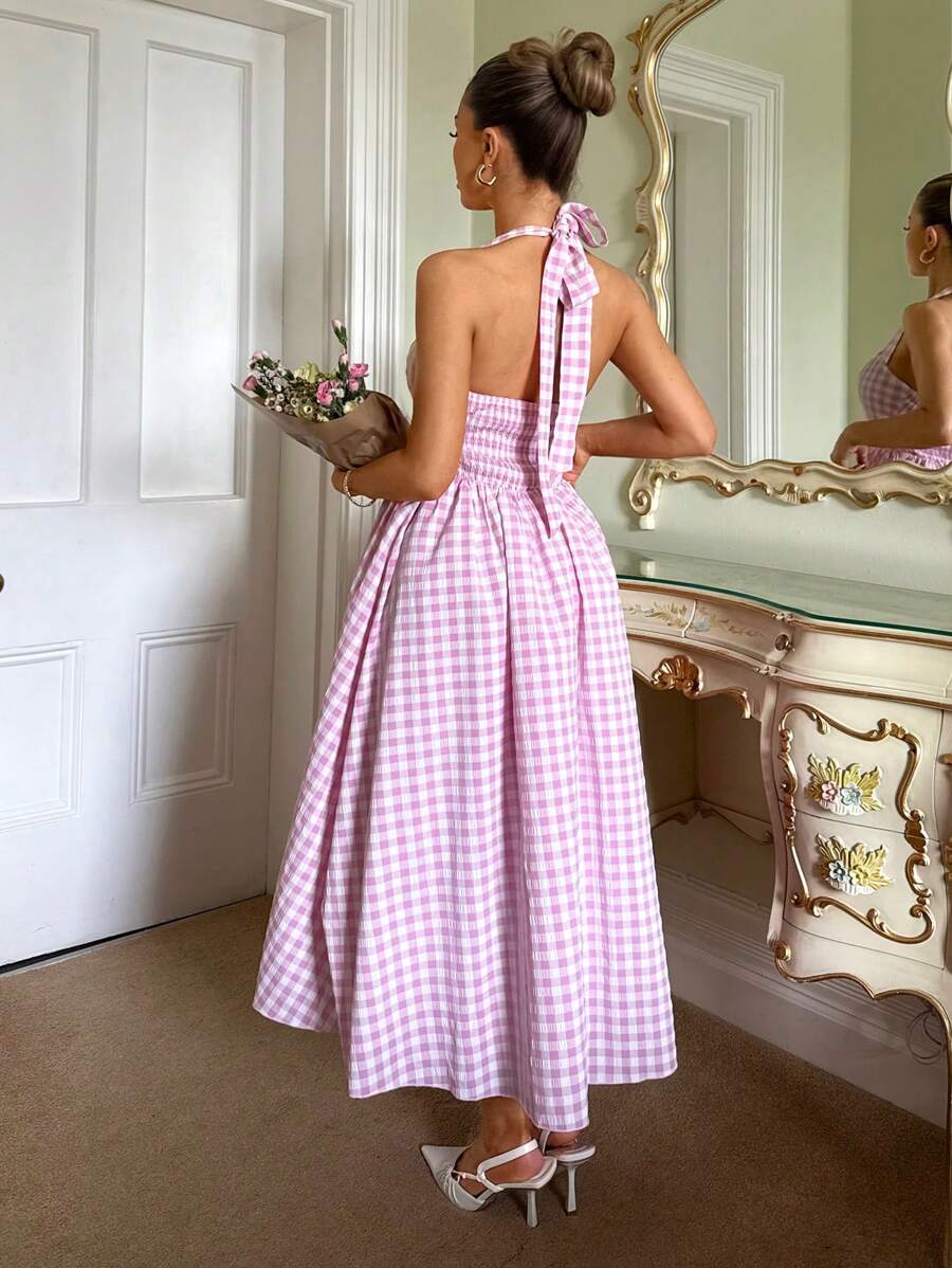 Elina Plaid Dress