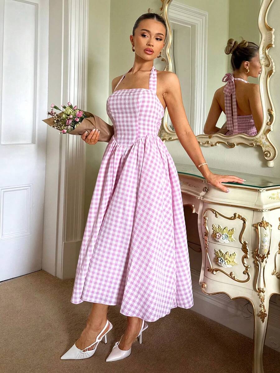 Elina Plaid Dress