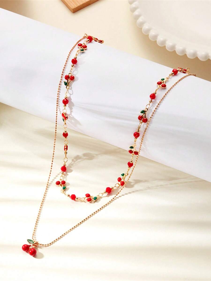 Vionette Cherry 2-piece Necklace