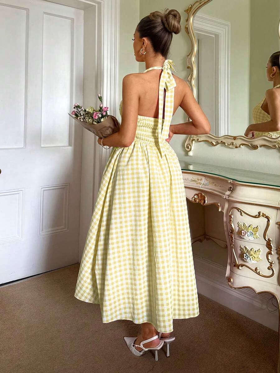 Elina Plaid Dress