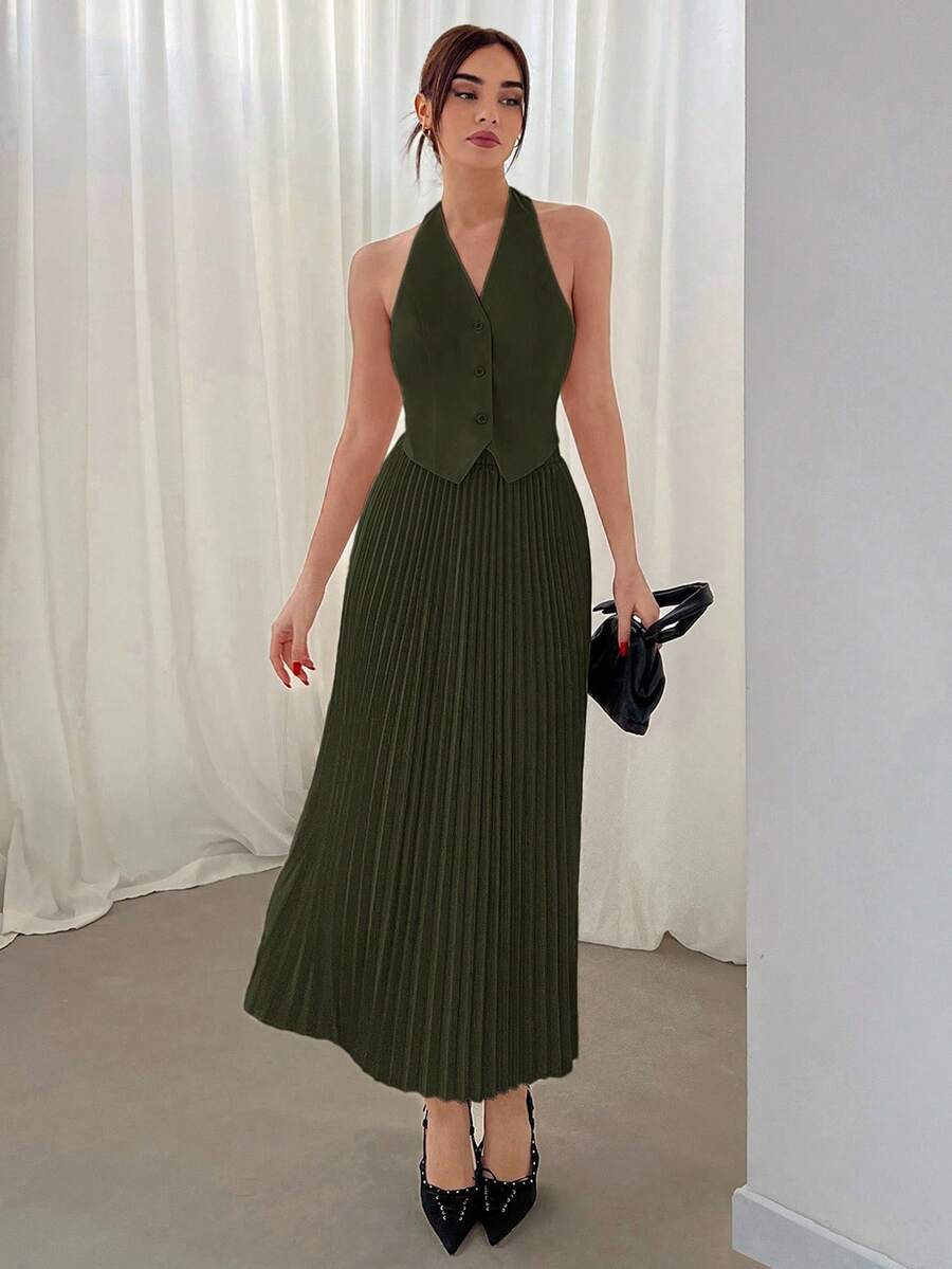Hana Pleated Skirt Set