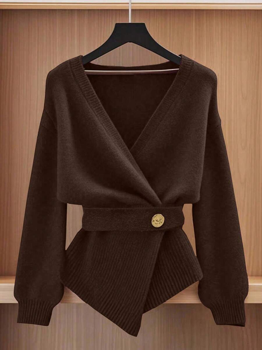 Oria Side-Wrap Sweater