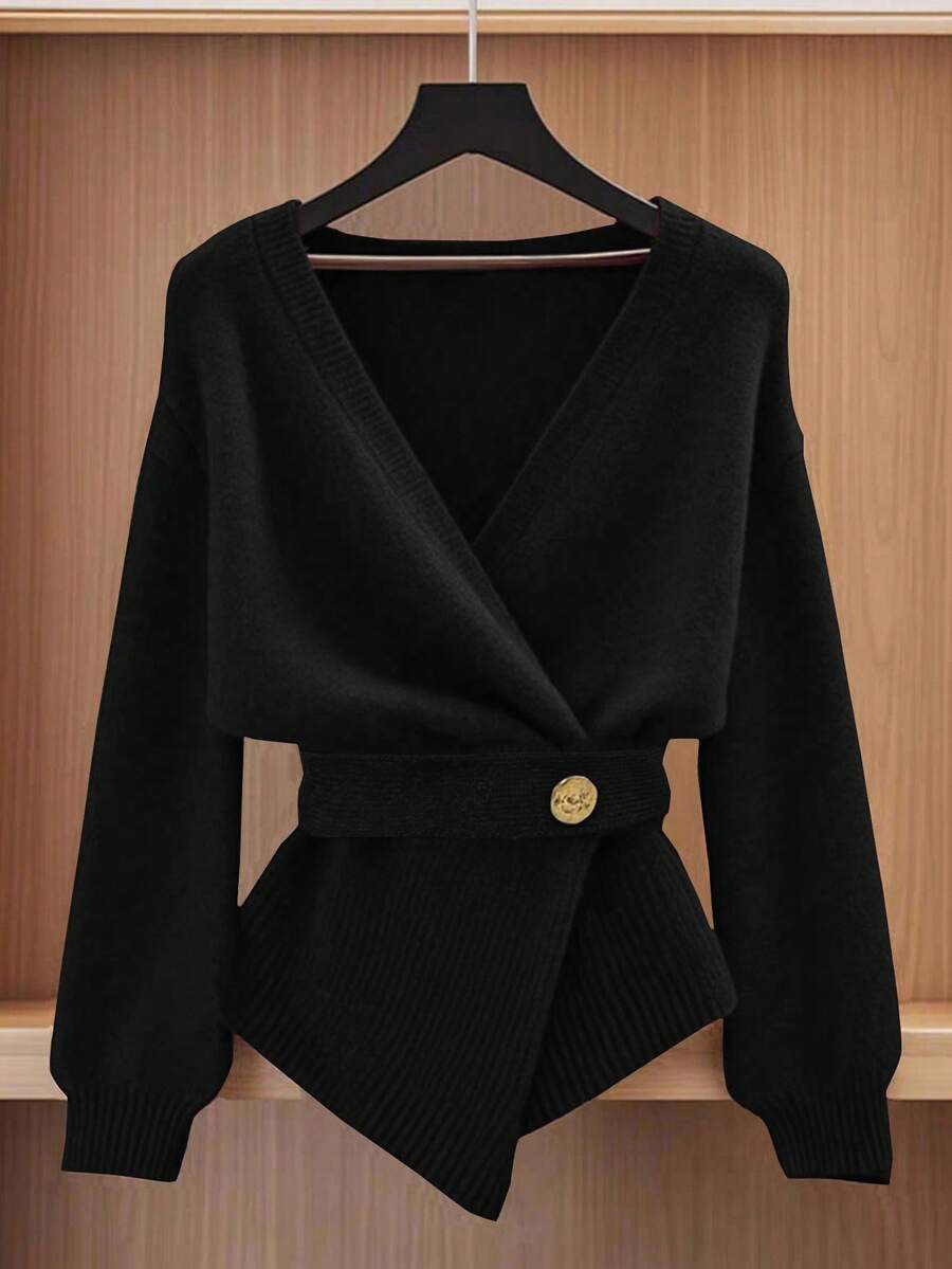 Oria Side-Wrap Sweater