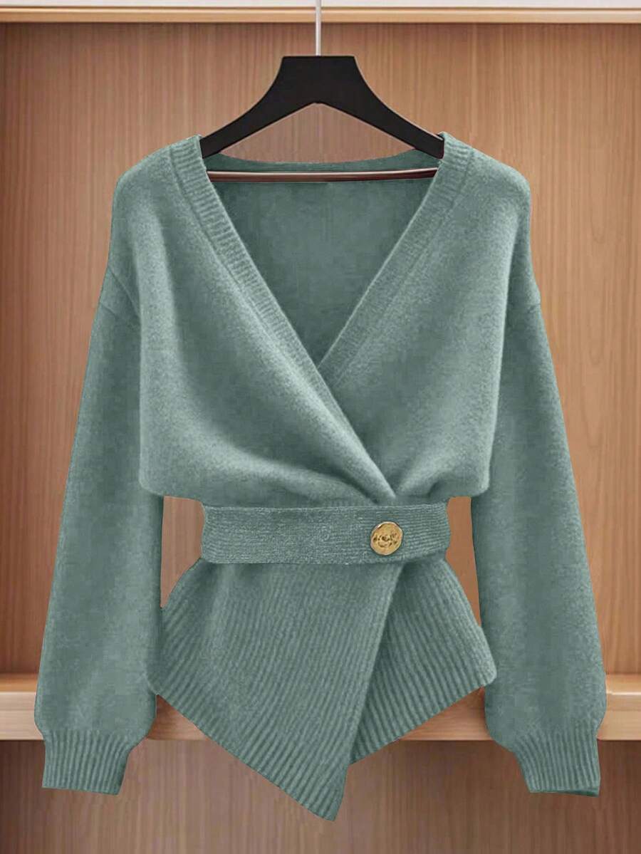 Oria Side-Wrap Sweater