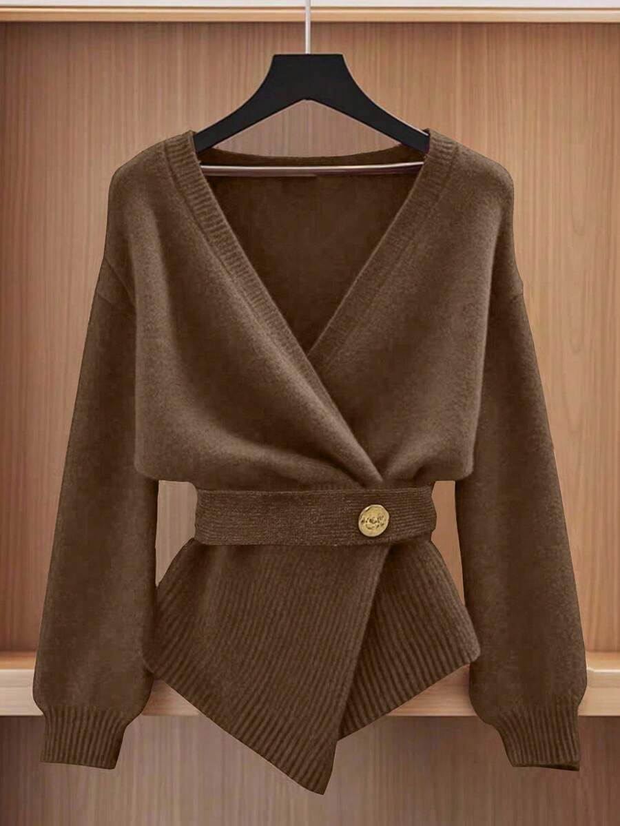 Oria Side-Wrap Sweater
