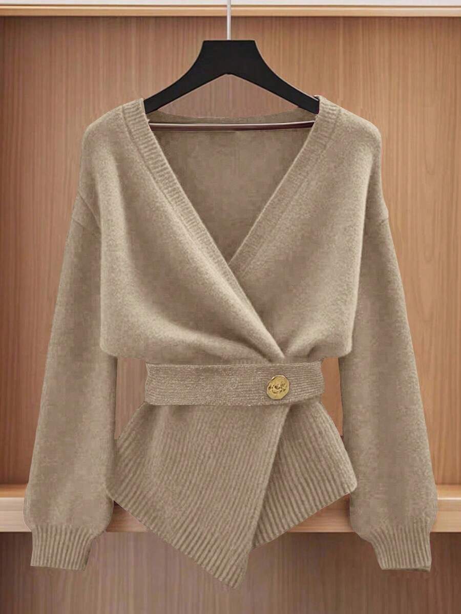 Oria Side-Wrap Sweater