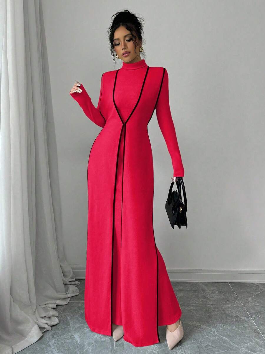 Malika High Neck Dress Set
