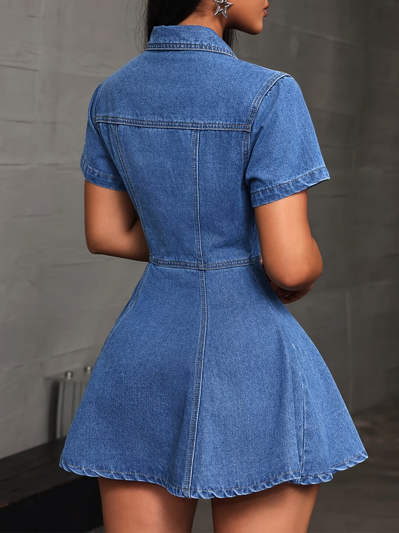 Becca Denim Short-Sleeve Dress