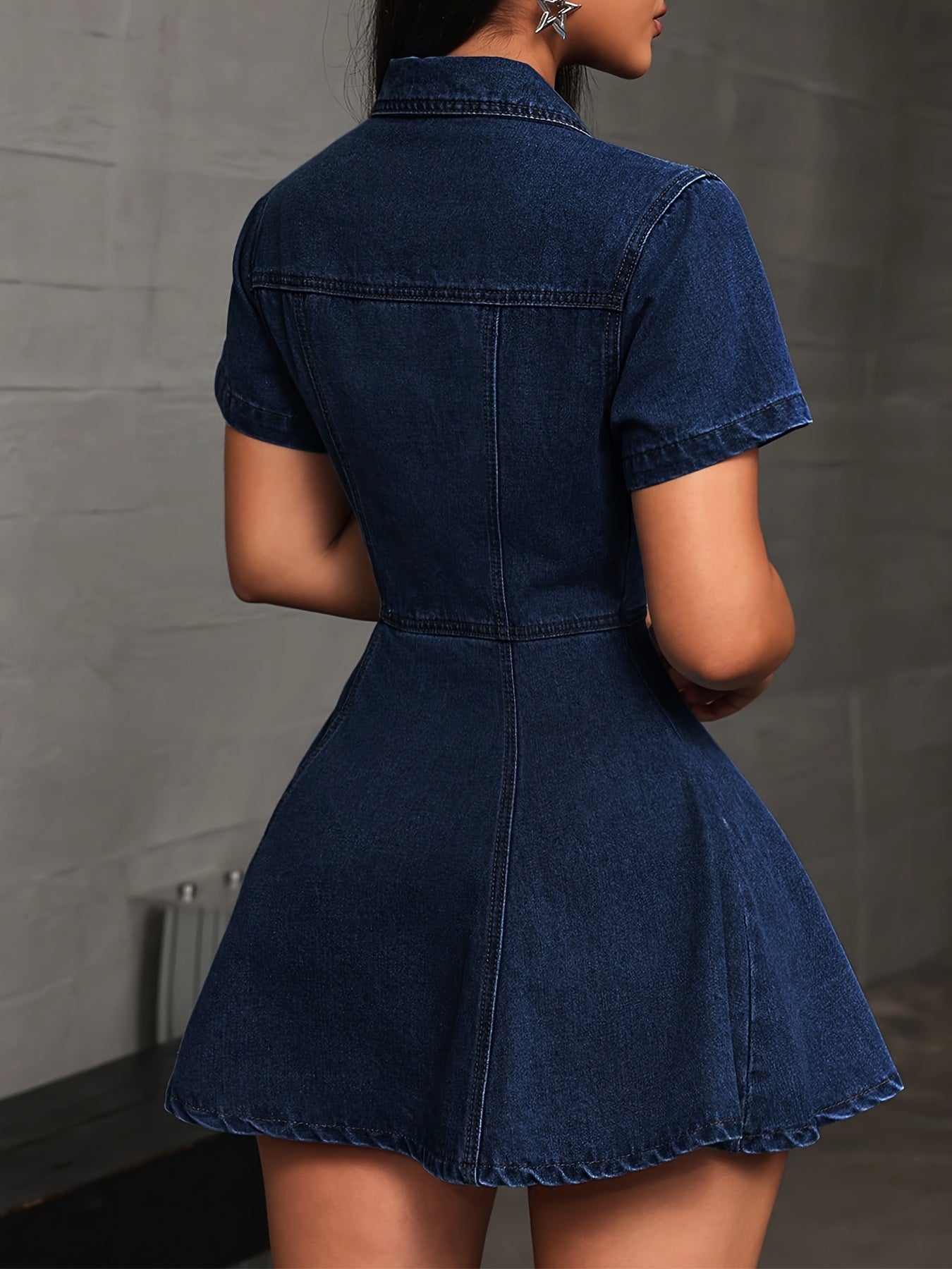 Becca Denim Short-Sleeve Dress