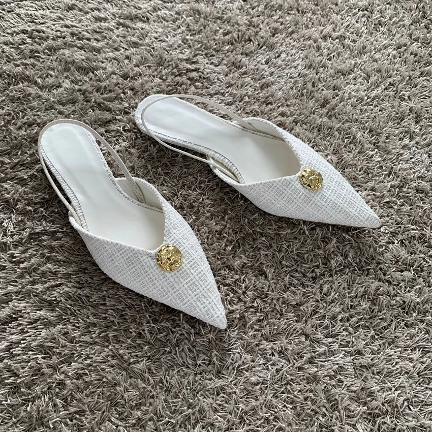 Fabric Pointed Sandals