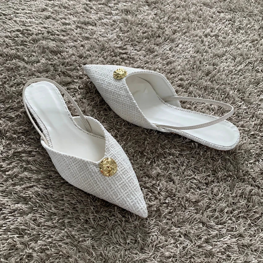 Fabric Pointed Sandals