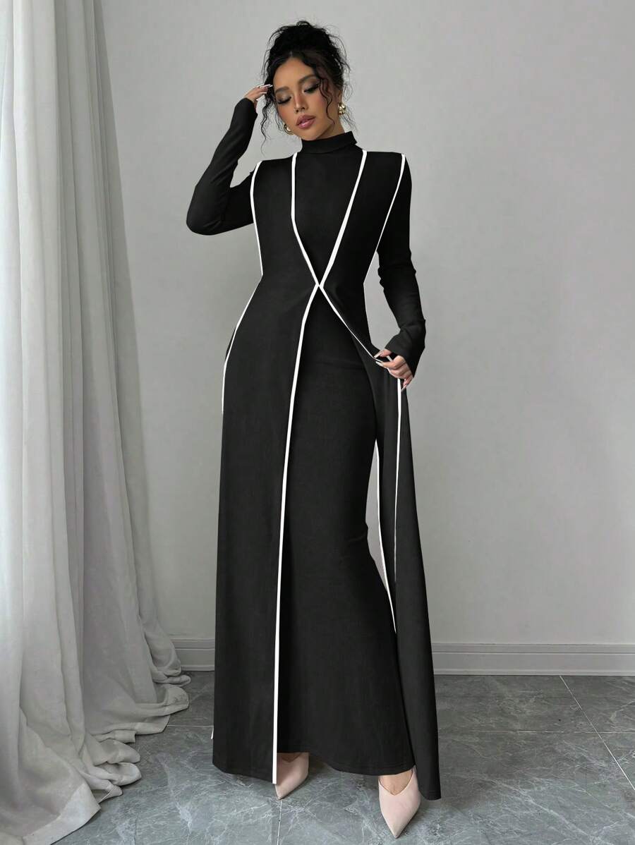 Malika High Neck Dress Set