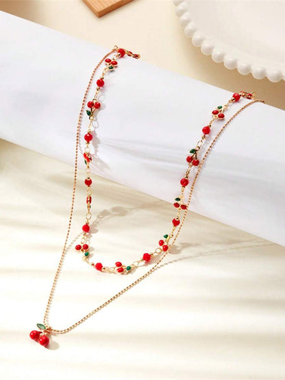 Vionette Cherry 2-piece Necklace