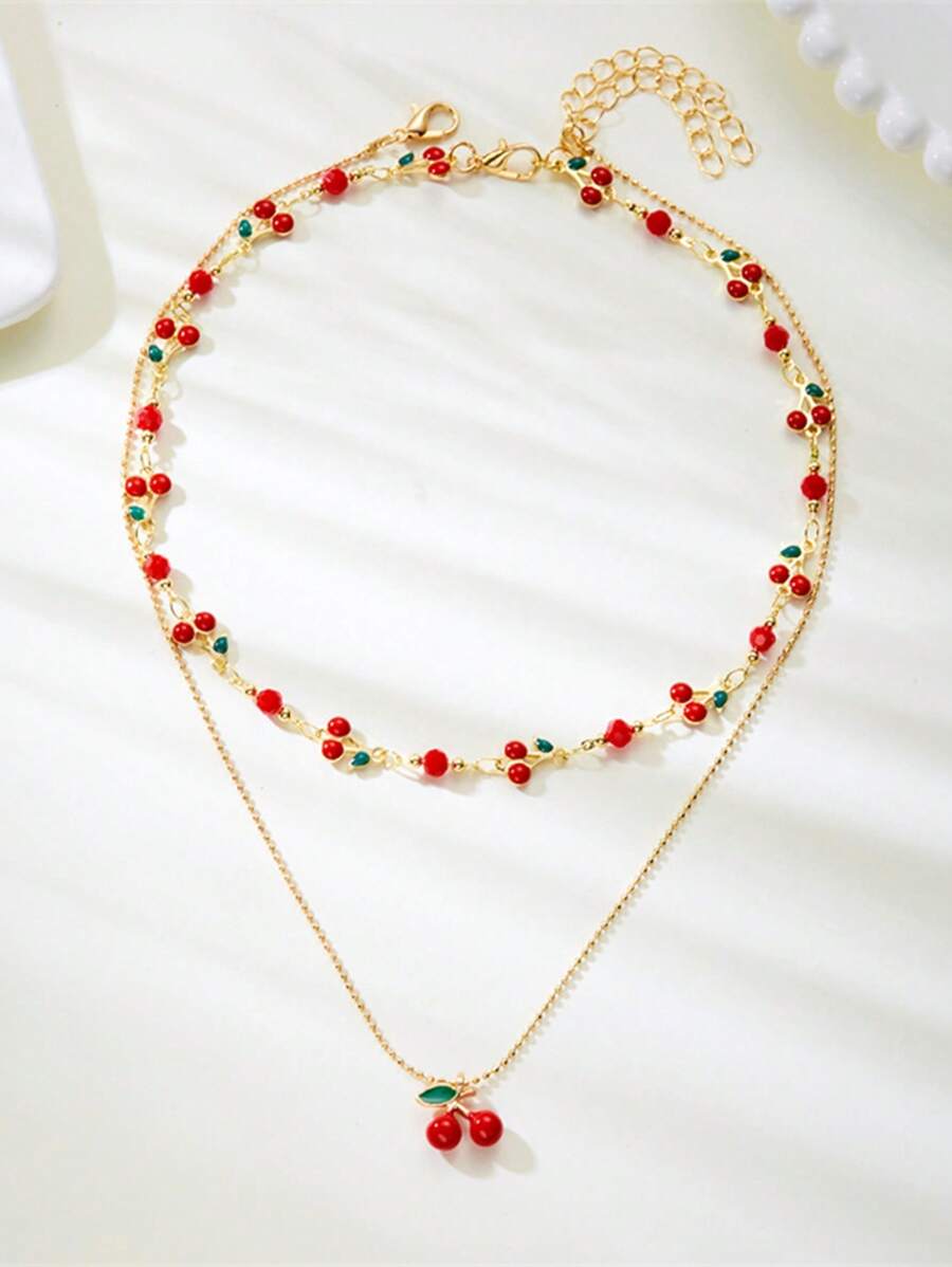 Vionette Cherry 2-piece Necklace