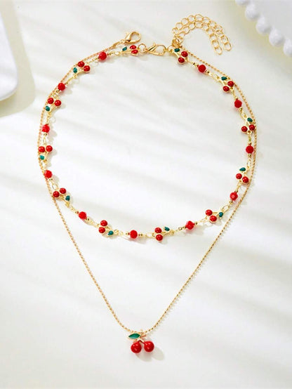 Vionette Cherry 2-piece Necklace