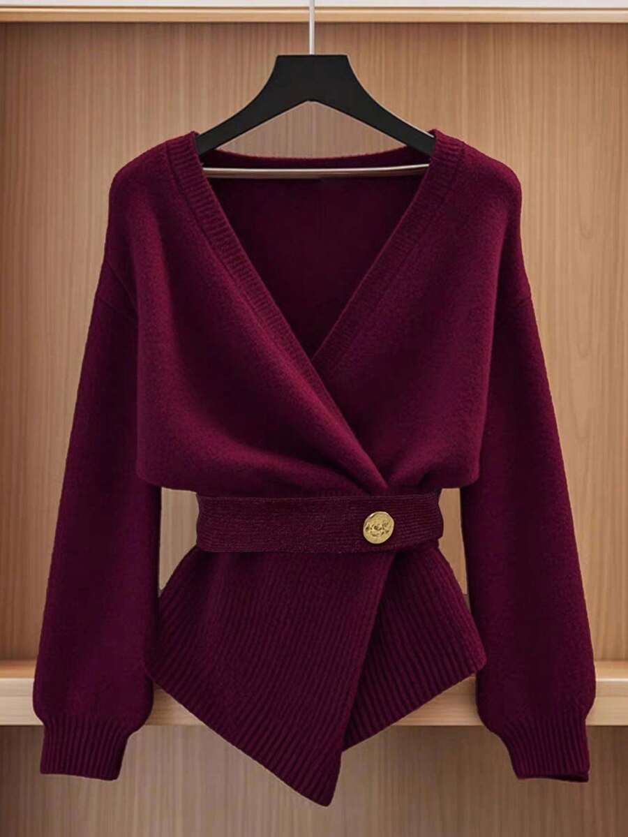 Oria Side-Wrap Sweater