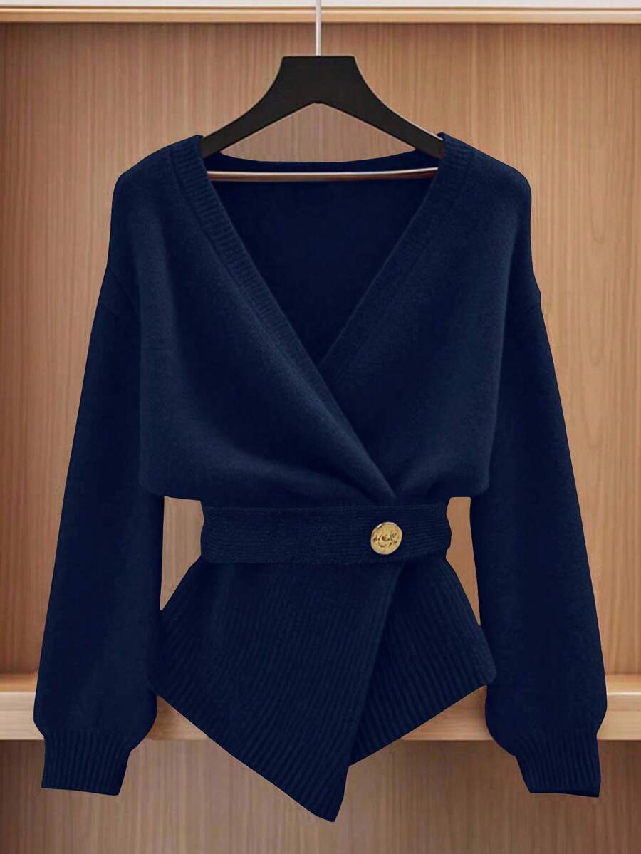 Oria Side-Wrap Sweater