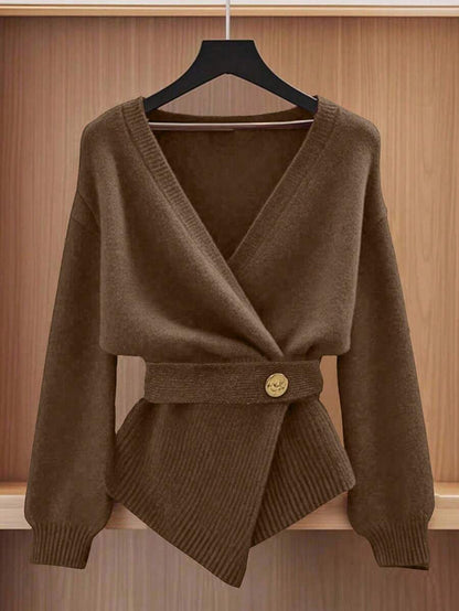 Oria Side-Wrap Sweater