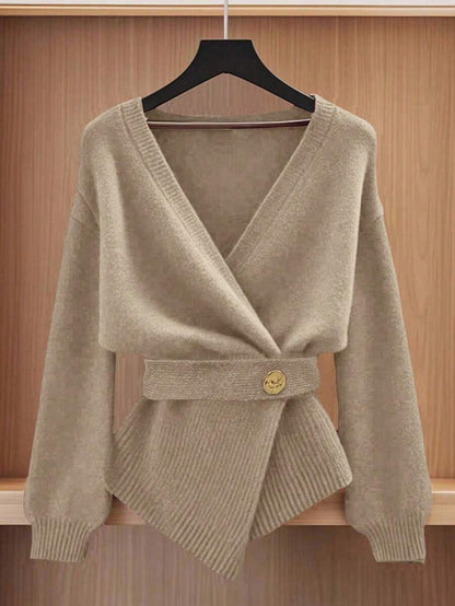 Oria Side-Wrap Sweater