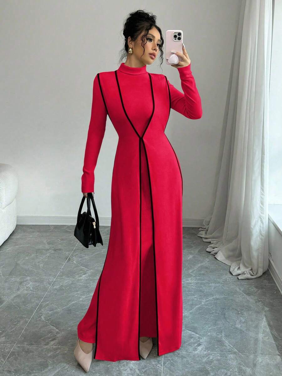 Malika High Neck Dress Set