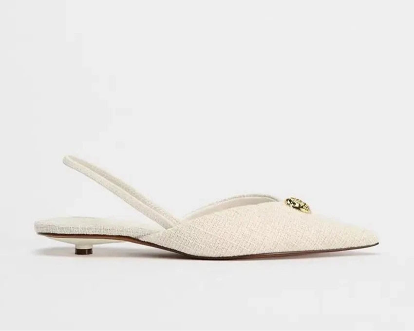 Fabric Pointed Sandals