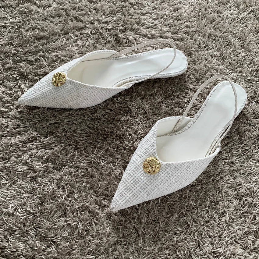 Fabric Pointed Sandals