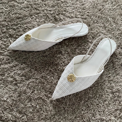 Fabric Pointed Sandals