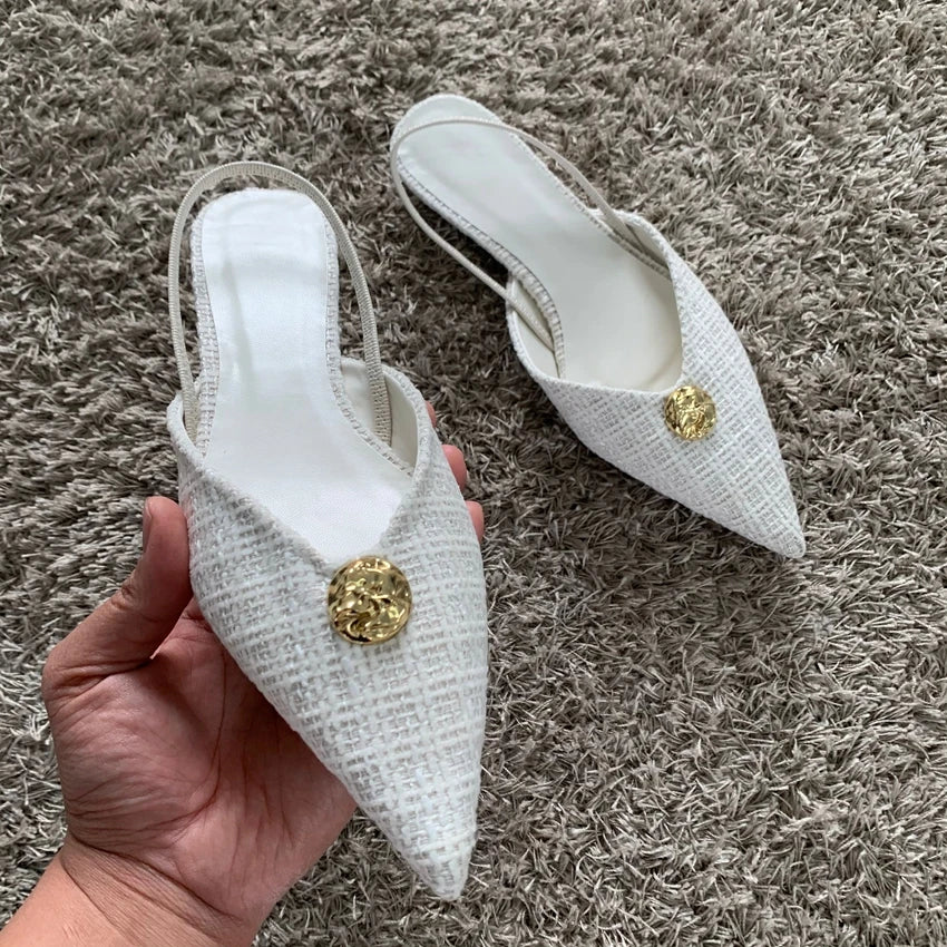 Fabric Pointed Sandals
