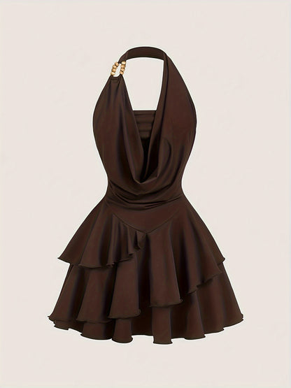 Hailey Beaded-Neck Dress