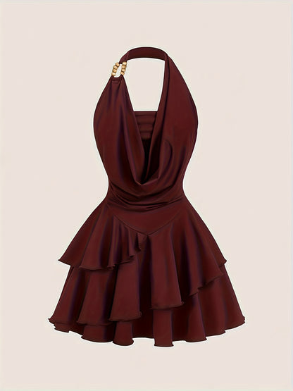 Hailey Beaded-Neck Dress